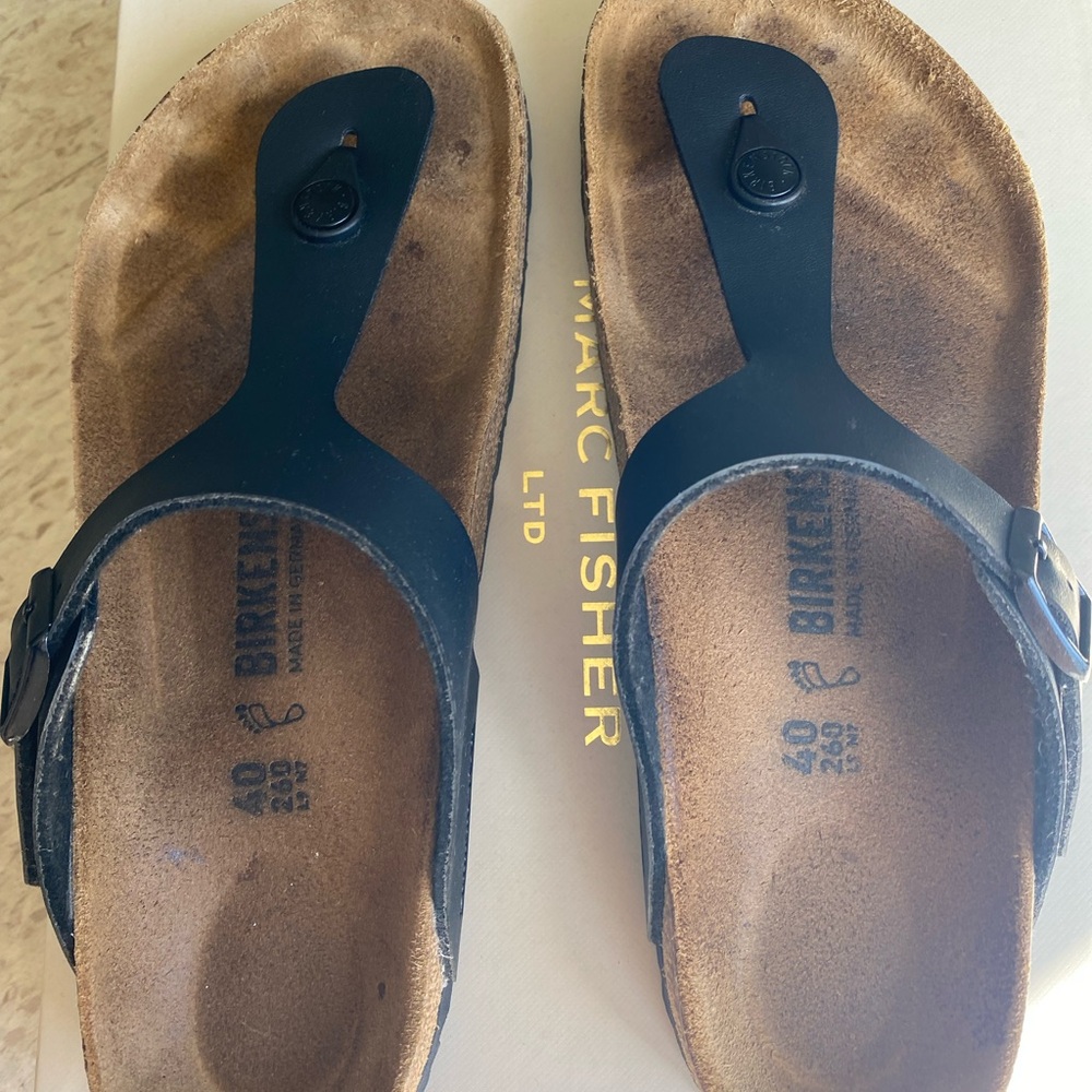 Birkenstock Black Gizeh Birko-flor Sandals